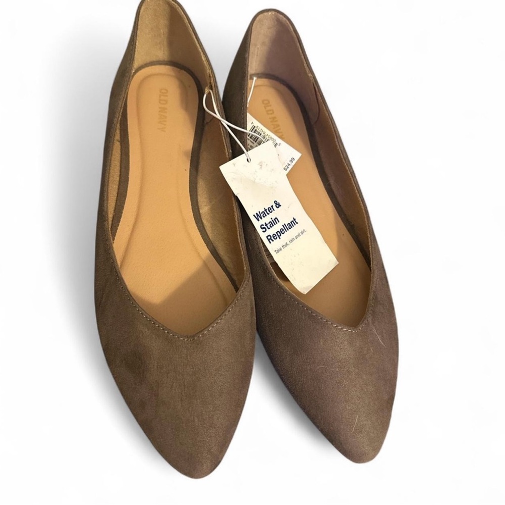Old Navy Brown Suede Flats Sleek Minimalist Design